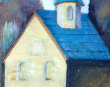Das blaue Haus, figurative Malerei